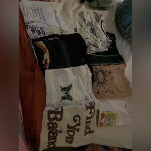 lot of 8 random shirts (ranging sizes)